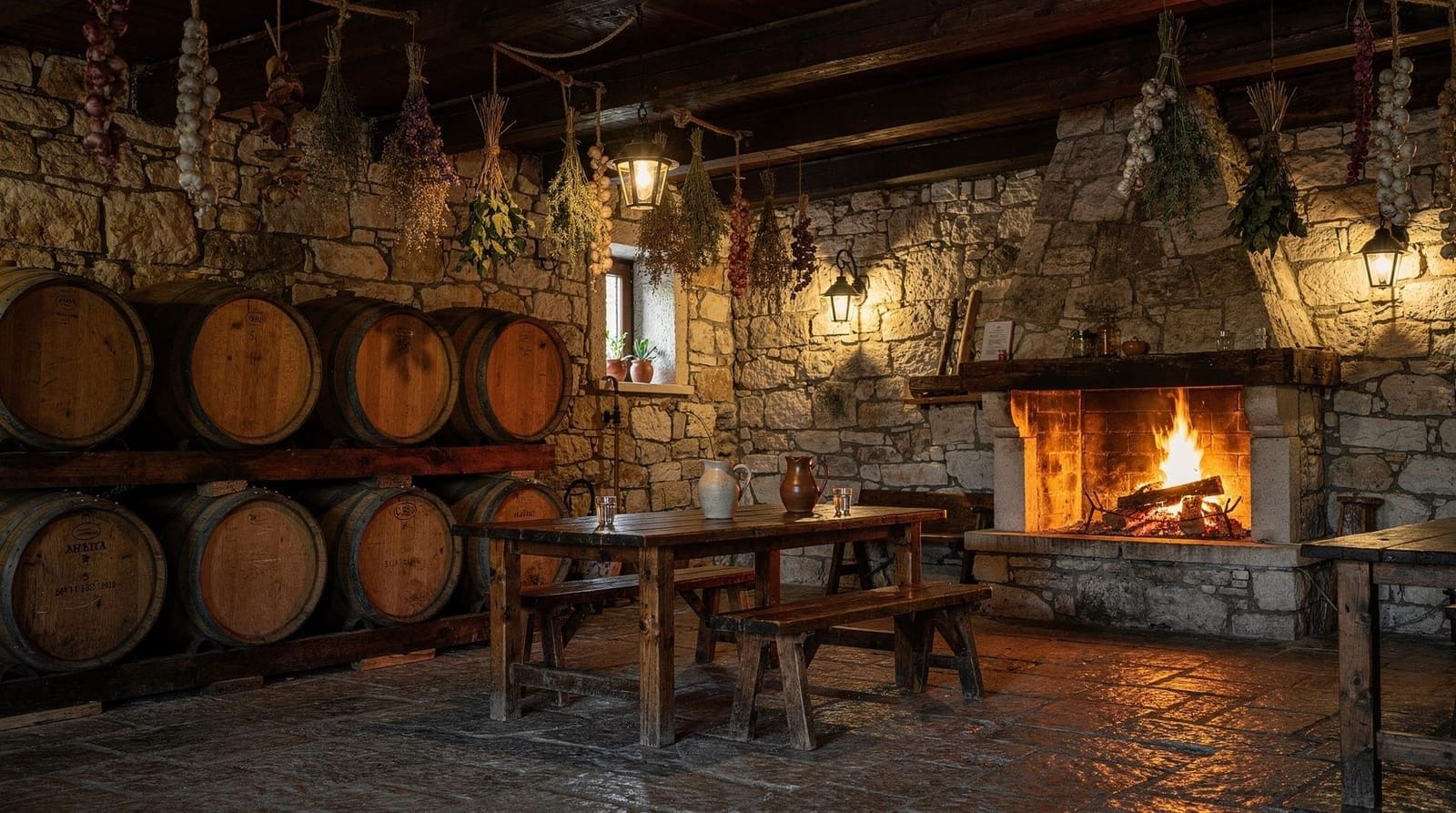 Was ist eine Konoba? Kroatiens traditionelle Tavernen erklärt — Eine Konoba ist Kroatiens geliebte familiengeführte Taverne — Steinmauern, offen